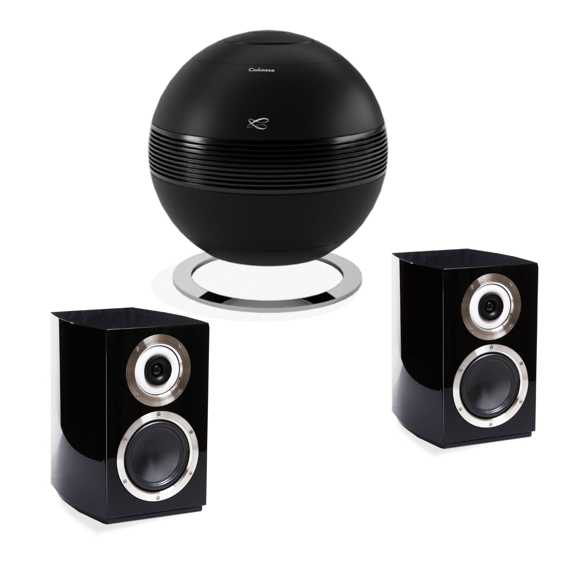 Cabasse Murano + Pearl Sub Bundle - Black Speakers with Black Subwoofer
