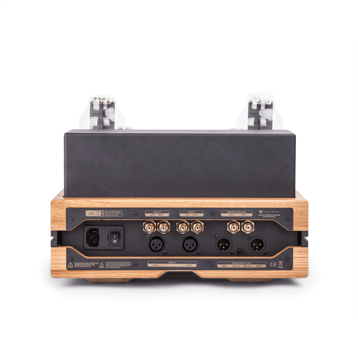 Feliks Audio Envy Headphone Amplifier - Oak, back