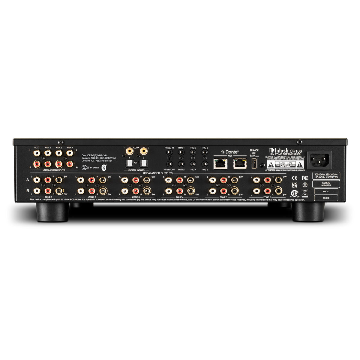 McIntosh CR106 2-Channel / 6-Zone Preamplifier / Audio Matrix