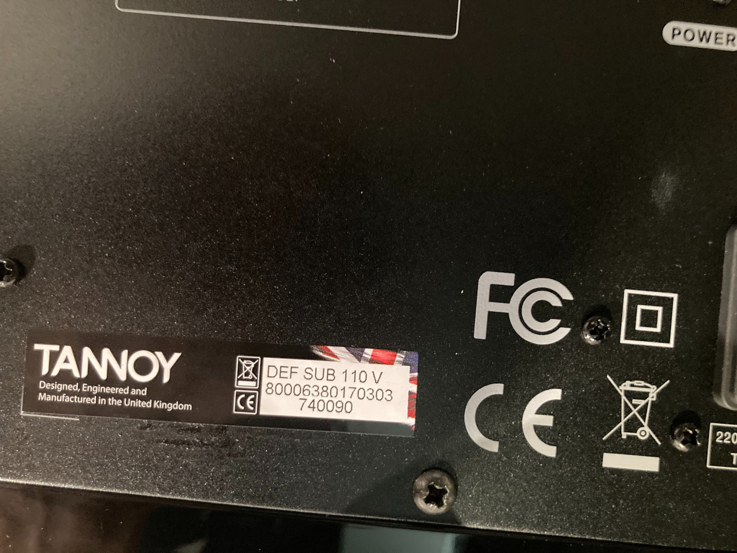 Tannoy Definition Subwoofer (BLEM)