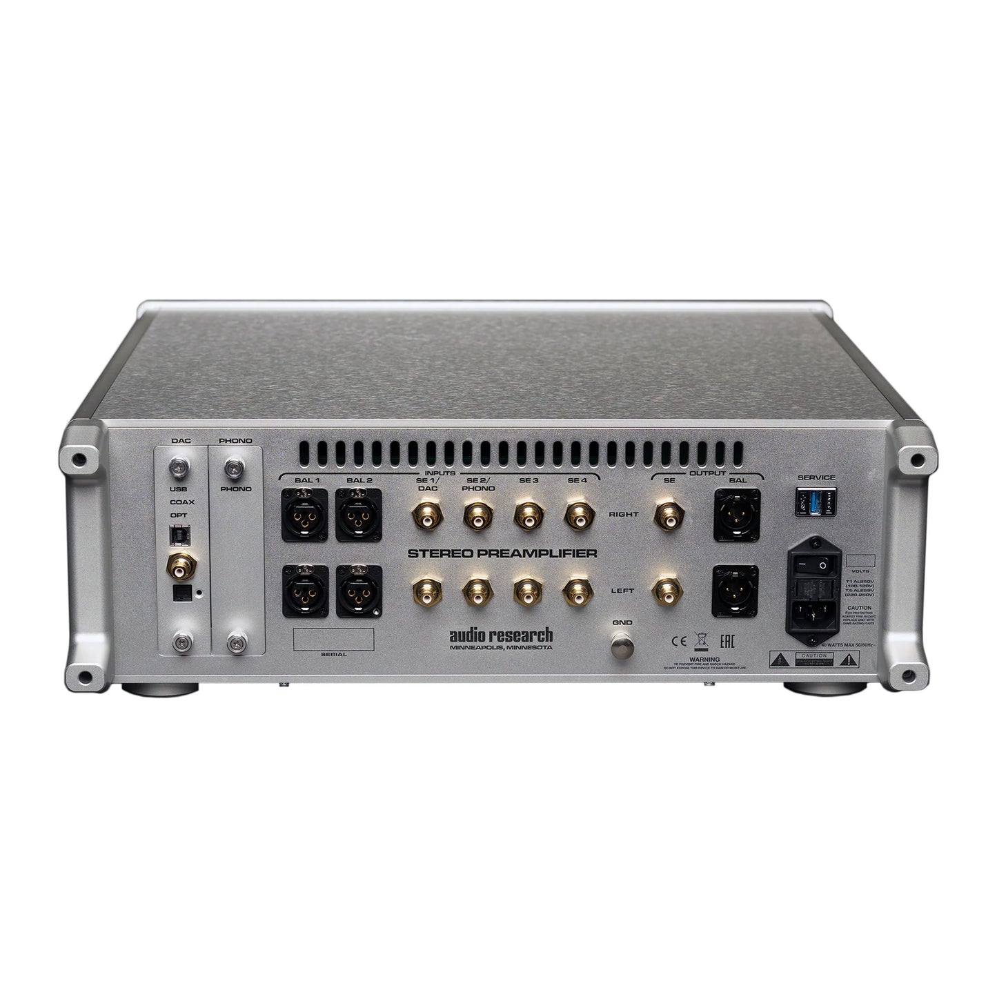 Audio Research LS-2 Preamplifier - Silver/Back/Connector Ports