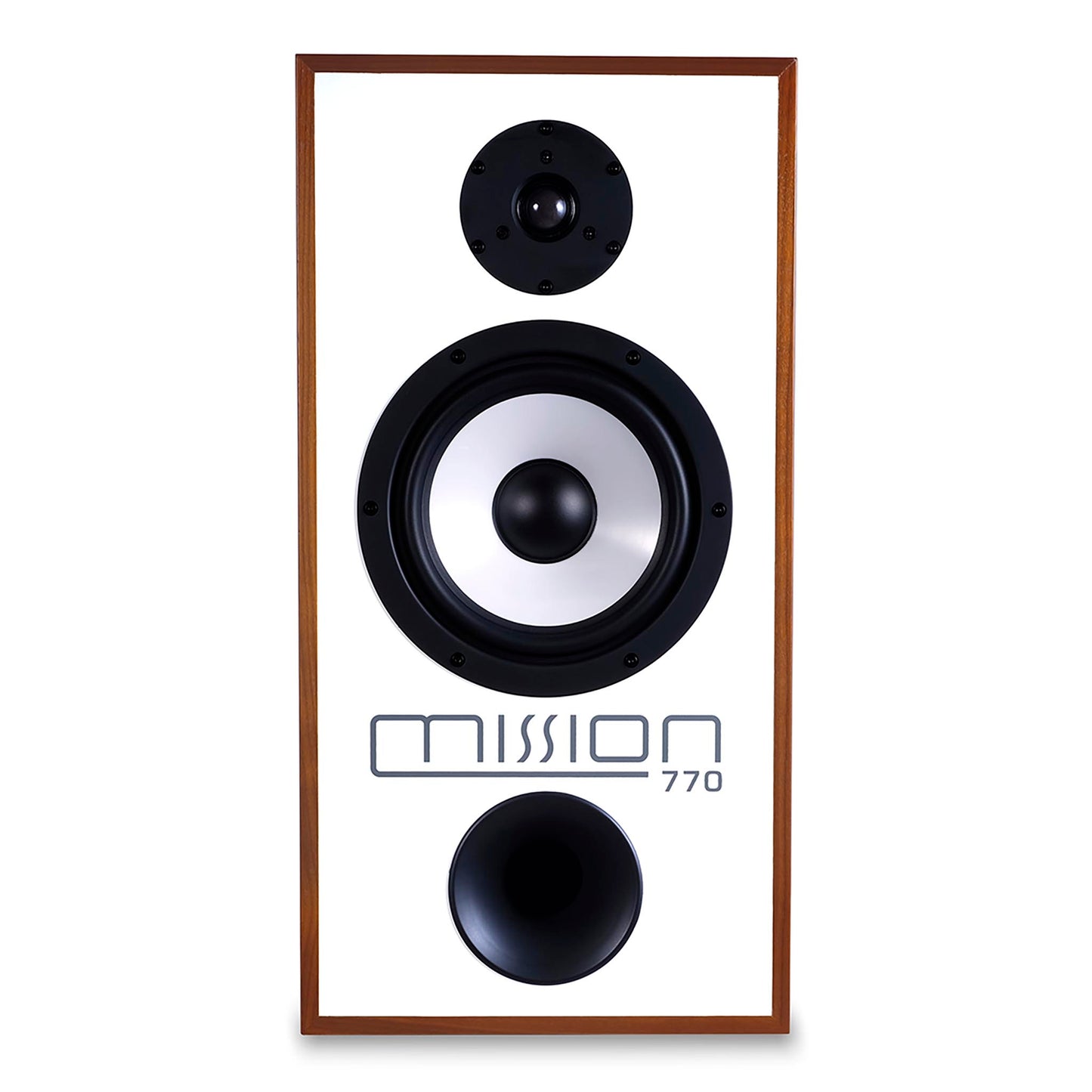 Mission 770 Bookshelf Loudspeakers with Stands (pair) - Walnut, front
