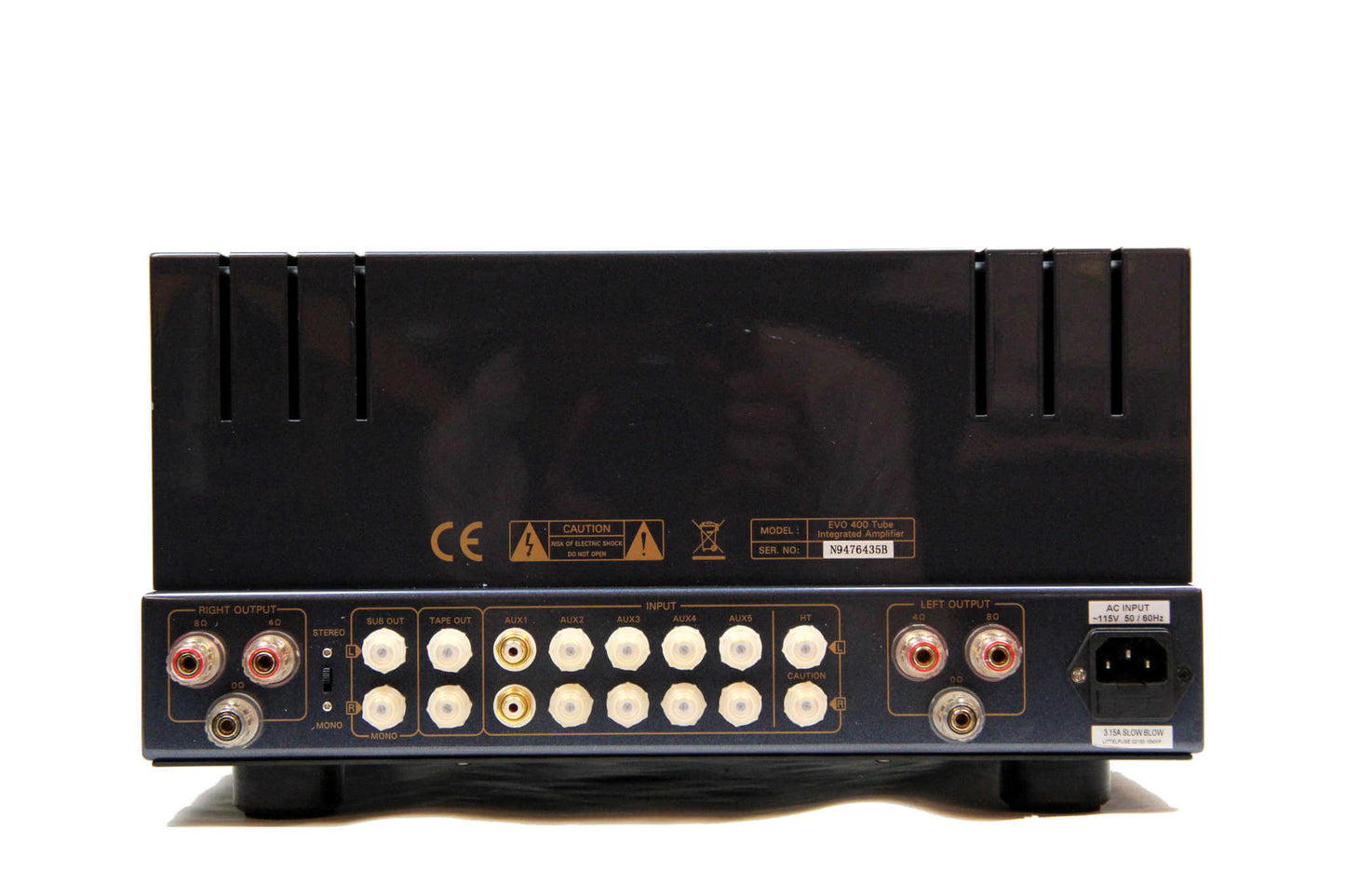PrimaLuna EVO 400 Tube Integrated Amp (USED) - Black, back, connectors