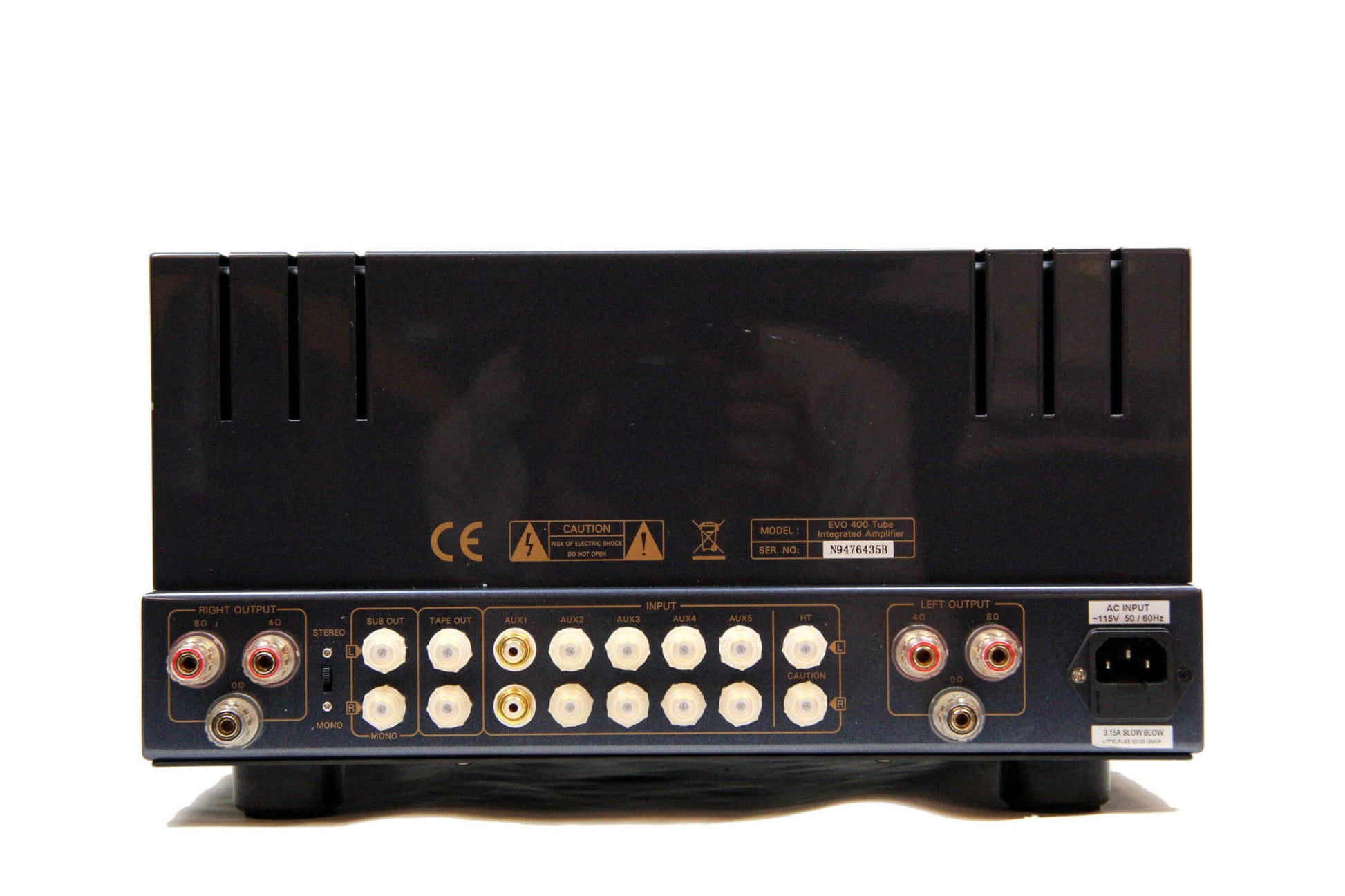 PrimaLuna EVO 400 Tube Integrated Amp (USED) - Black, back, connectors