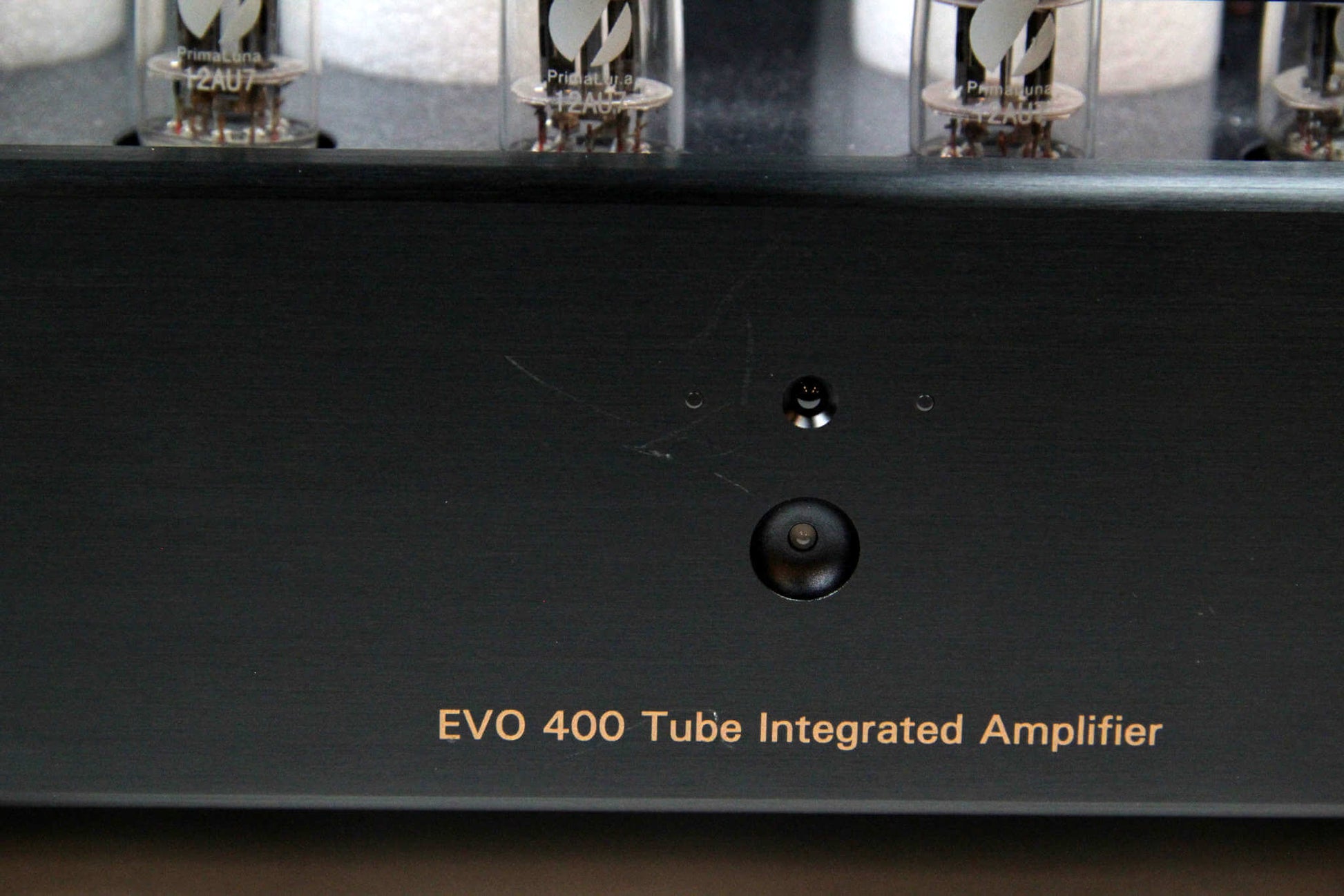 PrimaLuna EVO 400 Tube Integrated Amp (USED) - front blem, closer